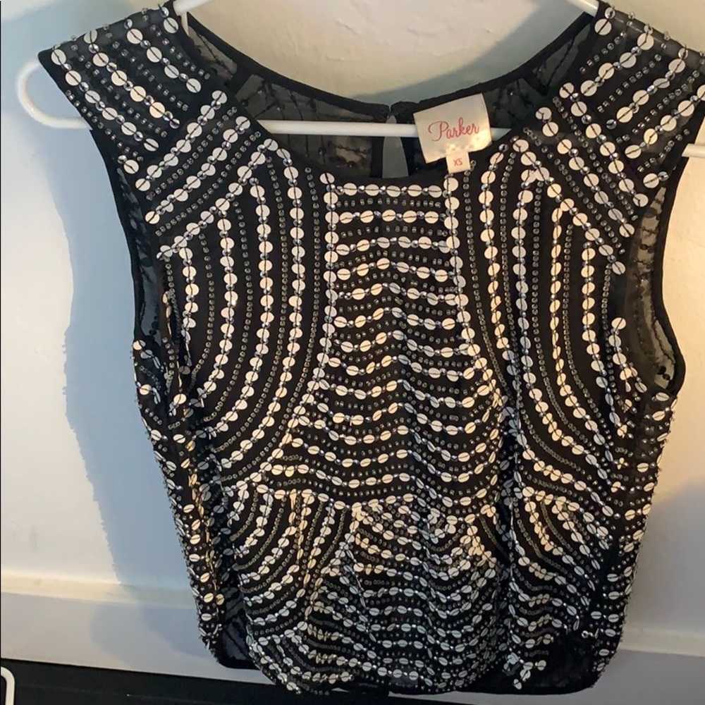 Parker Sequence Silk Top With Slightly Open Back - image 1